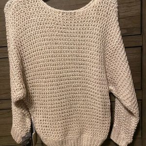 Light pink sweater- dress up or down-never worn- very soft- size small